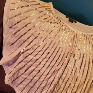 Gold and white top